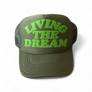 Green Trucker Hat with Bold Text